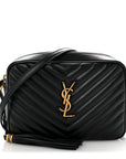 Calfskin Matelasse Monogram Lou Camera Bag Black