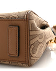 Calfskin Canvas Allover La Medusa Small Top Handle Handbag Brown