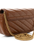 Azalea Calfskin Matelasse Diagonal Super Mini GG Marmont Shoulder Bag Cuir