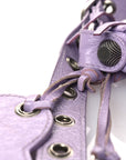 Extra Supple Calfskin Crocodile Embossed Le Cagole Shoulder Bag XS Lilac