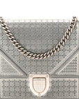 Metallic Patent Micro-Cannage D1ORama Wallet on Chain Pouch Silver