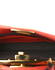 Shiny Nappa Micro Peekaboo Iconic Satchel Rosso Pimento