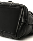 Lambskin Quilted Small Loulou Puffer Monogram Chain Satchel Black
