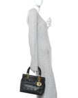 Lambskin Cannage Medium Lady D1OR Black
