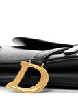 Grained Calfskin Saddle Bag Black