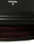 Caviar Quilted Wallet on Chain WOC Black