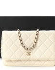 Caviar Quilted Wallet On Chain WOC White