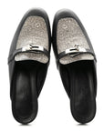 Lizard Calfskin Oz Mules 37 Ombre Black