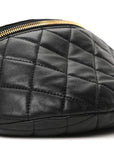 Lambskin Pearl Quilted CC Belt Bag Black