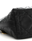 Lambskin Macrocannage D1ORStar Hobo Bag Black