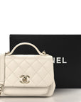 Caviar Quilted Small Business Affinity Flap White