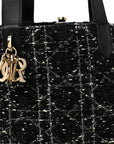 Calfskin Tweed Cannage Medium Toujours Black White