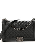 Lambskin Quilted New Medium Boy Flap Black