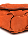 Suede Maxi Intrecciato Padded Chain Cassette Crossbody Bag Maple