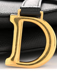 Grained Calfskin Mini Saddle Bag Black
