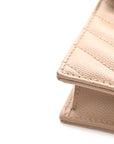 Grain De Poudre Matelasse Chevron Monogram Envelope Chain Wallet Dark Beige