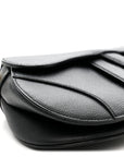 Grained Calfskin Mini Saddle Bag Black