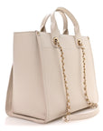 Caviar Small Studded Deauville Tote Ivory