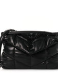 Lambskin Quilted Toy Loulou Puffer Monogram Monochrome Chain Satchel Black