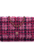 Tweed Quilted Wallet On Chain WOC Fuchsia Purple