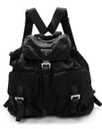 Re-Nylon Vela Saffiano Medium Backpack Black