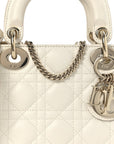 Lambskin Cannage Mini Lady D1OR White