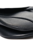 Grained Calfskin Saddle Bag Black