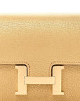 Metallic Chevre Chamkilight Constance Slim Wallet Dore