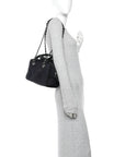 Mixed Fibers Small Deauville Bowling Bag Navy Blue