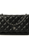 Caviar Quilted Wallet on Chain WOC Black