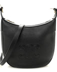 Supple Calfskin Cuir Triomphe Small Heloise Shoulder Bag Black