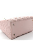 Pearly Lambskin Cannage Medium Lady D1OR Lotus
