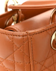 Lambskin Cannage Small Lucky Badges My Lady D1OR Orange