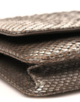 Snakeskin Wallet On Chain WOC Brown Silver