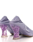 Crushed Nappa Glitter Plexiglass Almond Pumps 40 Lilac