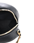 Caviar Quilted Round Filigree Crossbody Black