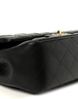 Lambskin Quilted Jumbo Double Flap Black