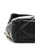 Goatskin Quilted Large CHNL 19 Flap Black