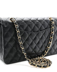 Caviar Quilted Medium Double Flap Black