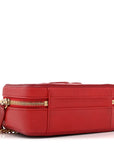 Caviar Quilted Small CC Filigree Vanity Case Red