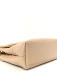 Calfskin Y Quilted Monogram Medium Loulou Chain Satchel Dark Beige