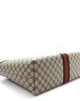 X BLNCG BB Supreme Monogram Web Medium Ophidia Shopping Tote Beige New Acero