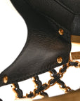Metal Lambskin Quilted CC Heart Minaudiere Crossbody Black