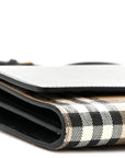 Calfskin Vintage Check Hannah Wallet with Detachable Strap Black