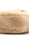 Shearling Suede Mini Le 5 A 7 Vertical Hobo Natural Beige Dark Cigar