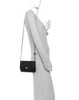 Lambskin Quilted CC Pearl Crush Wallet on Chain WOC Black