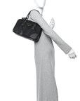 Re-Nylon Saffiano Medium Re-Edition 1978 Two Handle Bag Black