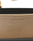 Shiny Lambskin Quilted Dynasty Wallet On Chain WOC Black