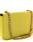 Shiny Calfskin Cuir Triomphe Chain Shoulder Bag Anis