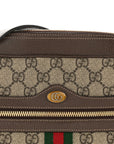 GG Supreme Monogram Web Small Ophidia Shoulder Bag Brown